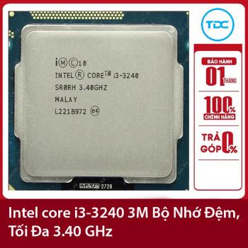 Bộ vi xử lý Intel CPU Core i3-3240 3.40GHz ,55w 2 lõi 4 luồng, 3MB Cache Socket Intel LGA 1155